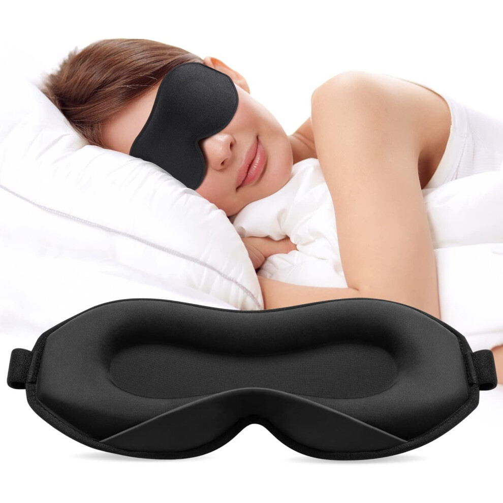 Lifeasy Sleep Mask For Women And Men,Umisleep 3D Eye Sleep Mask For Side Sleepers, Silk Blackout Eye Mask Eye Cover For Sleeping With Adjustable Band For Yoga