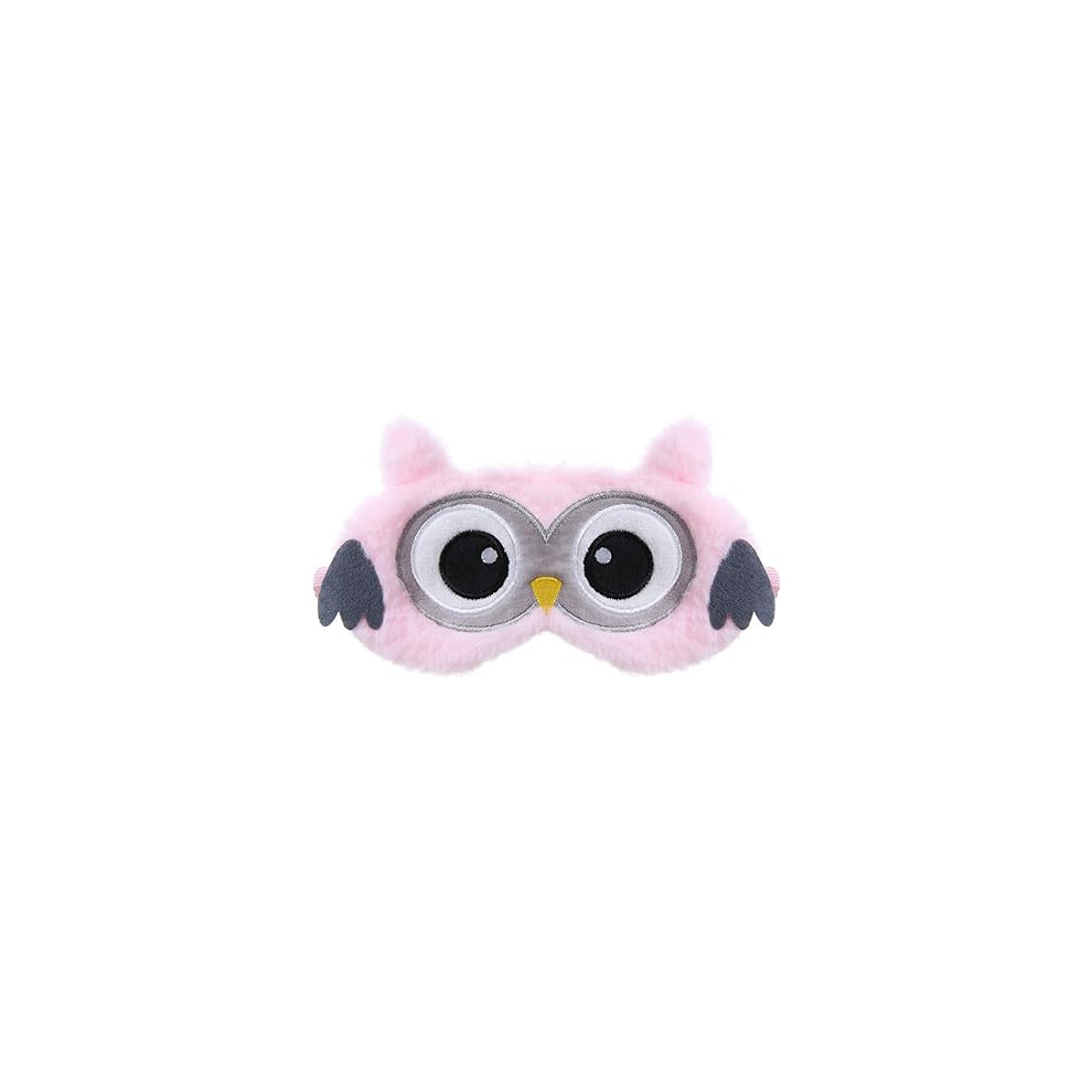 Lifeasy Pink Animal Sleep Mask Women Kid Girl Plush Silk 3D Fluffy Sleep Mask Blackout Cute Eye Mask For Sleeping Travel Nap Owl