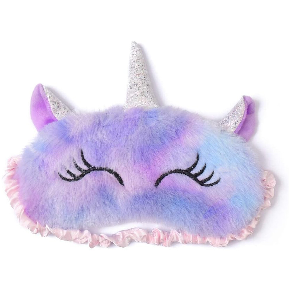 Lifeasy Plush Sleep Masks, Cute 3D Fluffy Unicorn Eye Mask, Kid Sleep Mask For Travel Child Adults