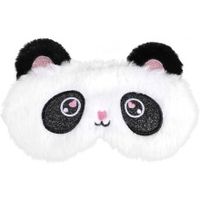 Antifaz para dormir para ni?os, antifaz para dormir de peluche 3D con dibujo de panda, antifaz para dormir de noche para ni?os y adultos (19 ? 13 cm)