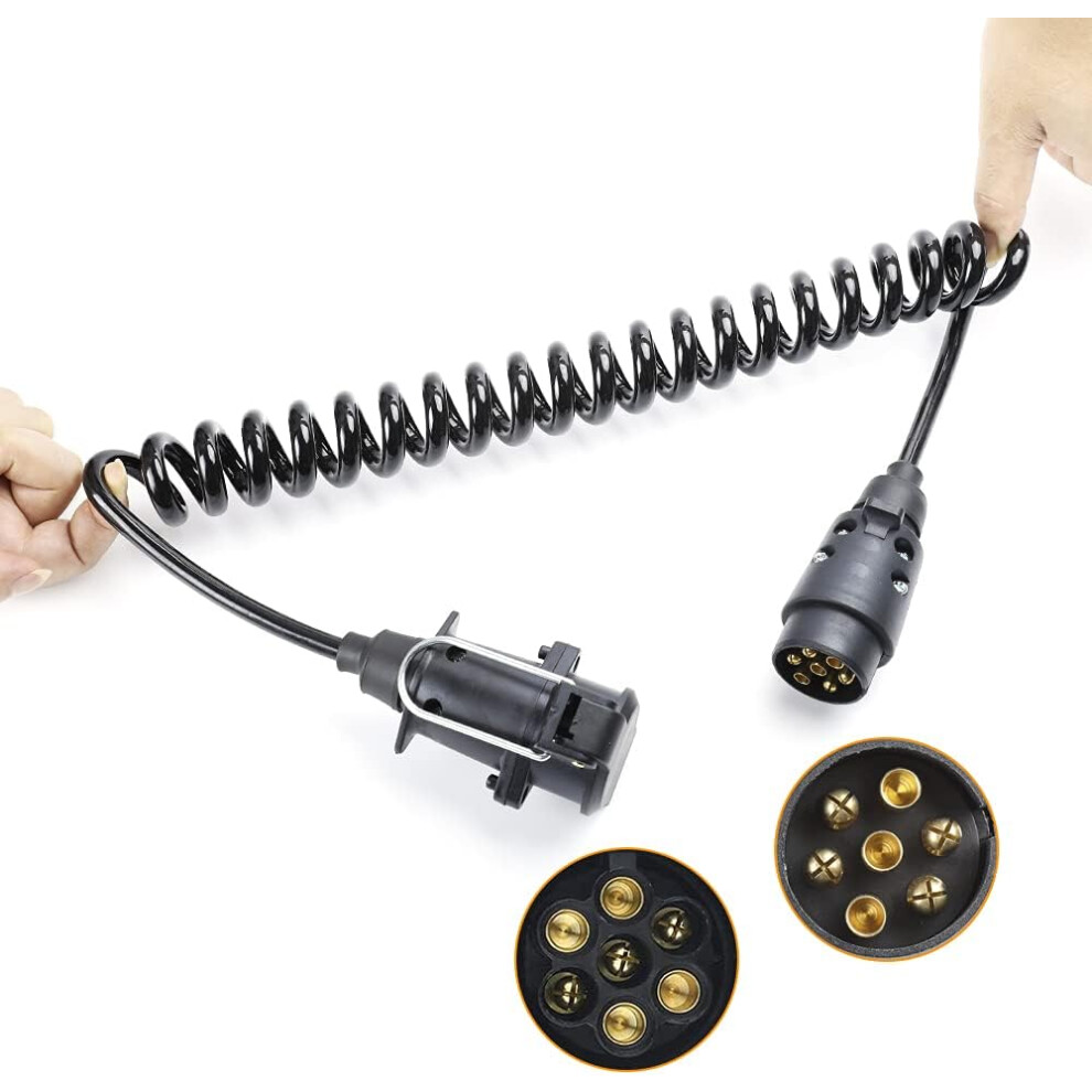 7 Pin Trailer Extension Cable, 3M 7 Pin Trailer Cable Harness Prewired 7 Pin Male Female Plug For Caravan, Bike Carrier, Truck, Tractor, Agricultural 9469042699817