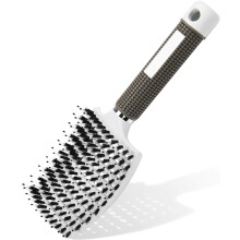 (Bianco) Spazzola per capelli, spazzola con setole di cinghiale, strumenti professionali per lo styling dei capelli da parrucchiere, spazzole massaggi