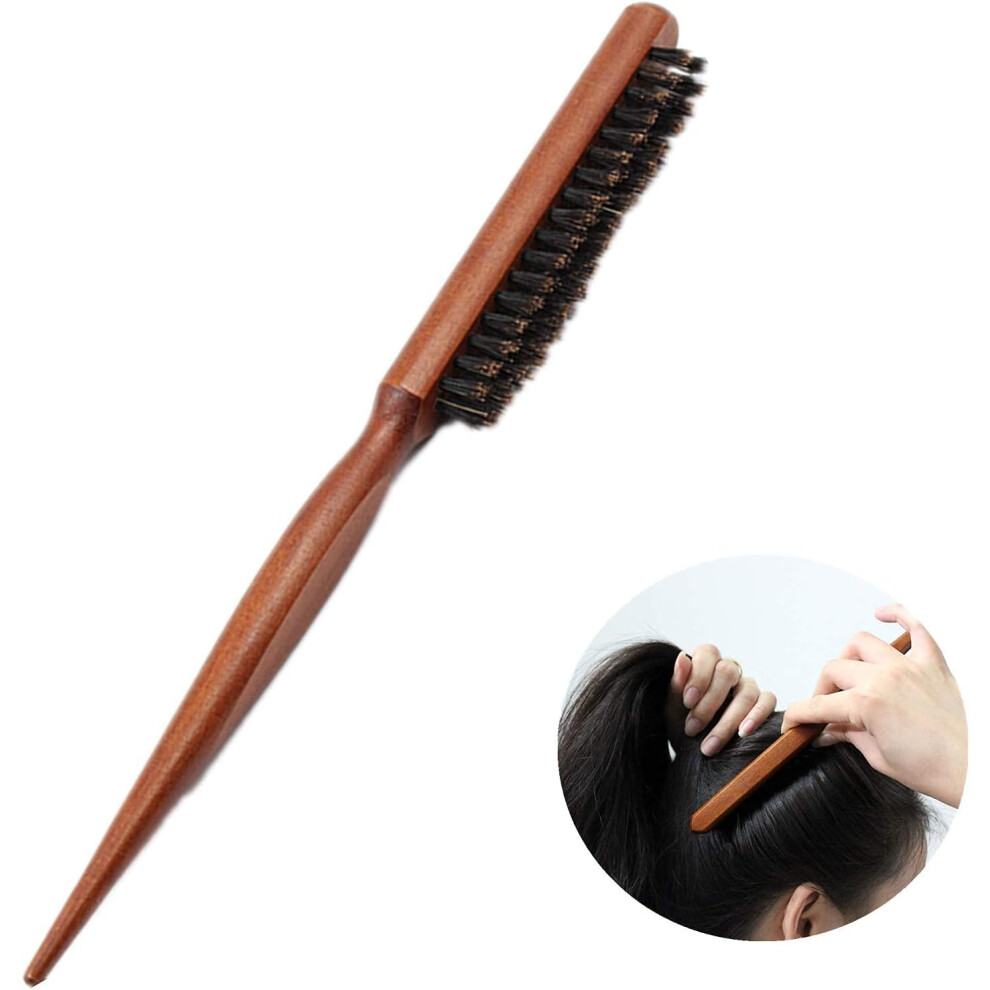 Lifeasy Teasing Boar Bristle Hair Brush, Professional Salon Comb For Long, Thick, Curly, Wavy, Dry Or Damaged Hair, Reduces Hair Breakage
