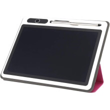 (Rosa roja) Tablero de escritura LCD, tableta de dibujo, tableta gr?fica digital, con estuche de cuero sint?tico y l?piz ?ptico, herramienta de pintur
