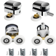 Shower Door Rollers, 23mm Diameter Home Replacement Sliding Shower Door Rollers, Fits 4-6mm Glass, Bathroom, Replacement Parts