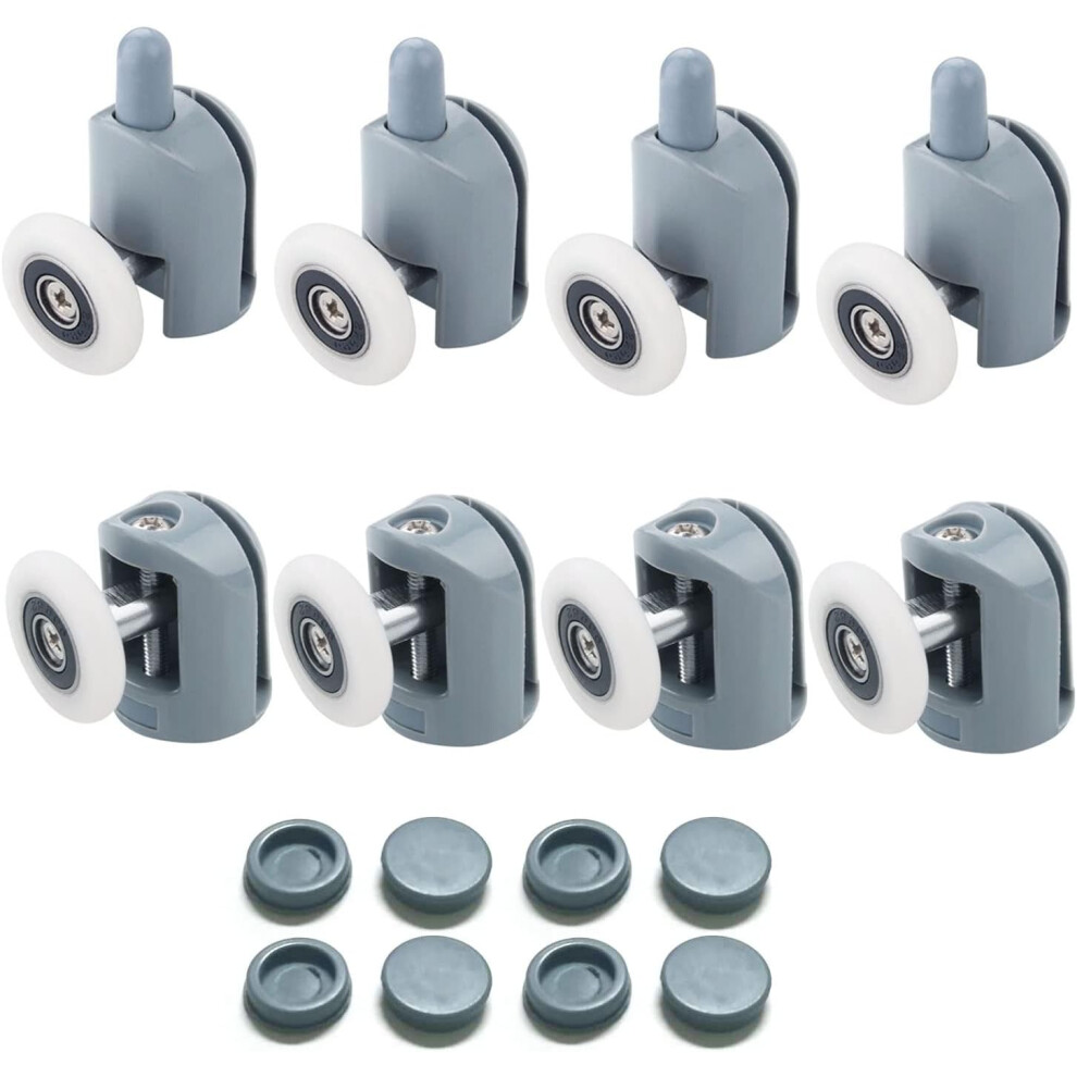 Shower Sliding Door Roller 8 Pieces Shower Door Rollers 25Mm Shower Door Rollers Shower Enclosure Rollers For Bathroom, 4 Upper And 4 Lower 9113374504744