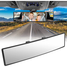 Car Rearview Mirror, Universal Car Interior Rearview Mirror Panoramic Replacement, Wide Angle Rearview Mirror Auto Interior Car Anti-glare Rear View M