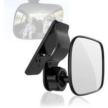 Baby Car Mirror,360 Rotation Baby Car Mirror,Baby Rear View Mirror with Clip,Back Seat Baby Monitoring for Wide View Safety Rear Seats (8.8 * 5.6cm)