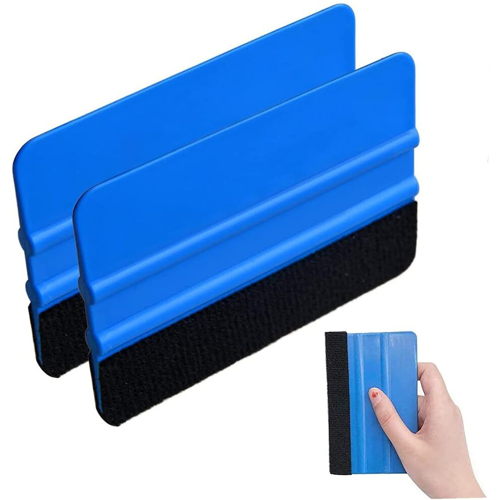 2 Pack Plastic Car Squeegee For Stickers, Soft Vinyl Film, Window Tinting Tool, Soft Felt Edge Scraper (2Pcs) 9113374506007