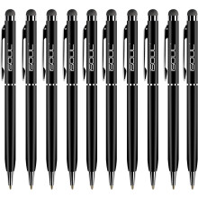 (Black) Stylus Touch Pen Screens, Pack of 10, Stylus for Apple iPad, iPhone, Samsung Galaxy, Oneplus, Pixel, Mobile Phones & Tablets Silver, Black, Multi