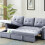 Living And Home 3-Seater Upholstered Corner Sofa Bed with Storage 1