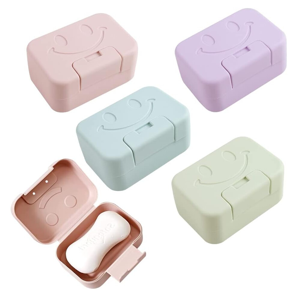 4 Pack Travel Soap Box, Soap Holder with Lid Portable Soap Box Plastic Soap Case Easy Clean Soap Storage Box for Bathroom Wash Basin Travel-image-OPC-PG5V6BZ-NEW