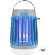 10W LED Solar Lamp, Mosquito Repellent with UV Light and High Voltage Current, IP67 Waterproof Rating, Blue