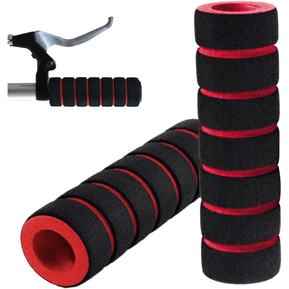 Poignées de guidon de vélo rouges, poignée de vélo antidérapante pour scooter Cruiser fauteuil roulant cyclisme éponge 1 paire