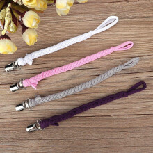 Baby Pacifier Clip Chain, Dummy Clips for Babies, 4pcs Cotton Baby Pacifier Holder Straps with Duckbill Anti-lost Clip