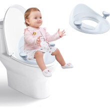 Asiento de inodoro para beb? - Reductor de inodoro con asa acolchada - Reductor de inodoro para ni?os - Inodoros ovalados y redondos, dise?o ergon?mic