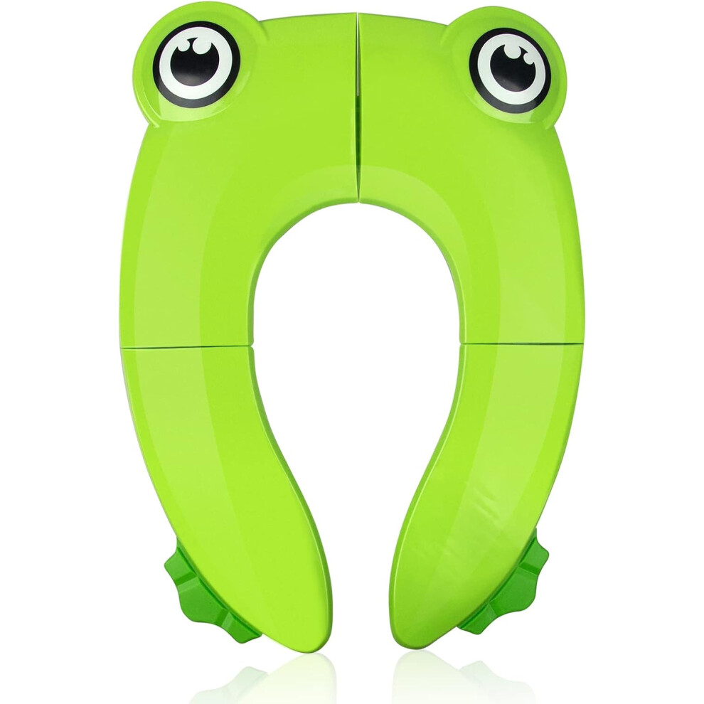 Baby Toilet Reducer, Travel Toilet Reducer, Foldable Child Toilet Seat, Child Toilet Reducer, Travel Foldable Toilet Seat With 1 Carry Bag, Frog Green Lifeasy