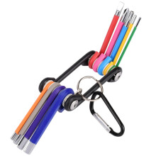 9-delige multi-color inbussleutelset, schroevendraaier, inbussleutel, kogelkop inbussleutel, kleurgecodeerd, professionele inbussleutelset met opbergt