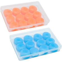 12 paia di tappi auricolari in silicone (blu, arancione) per la riduzione del rumore durante il sonno, tappi auricolari in cera modellabili riutilizza