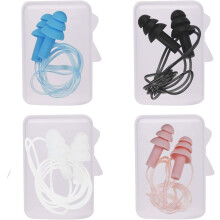 Tappi per le orecchie in silicone Protezione per la sicurezza dell'udito - 4 paia di tappi per le orecchie con cordino Tappi per le orecchie antirumor