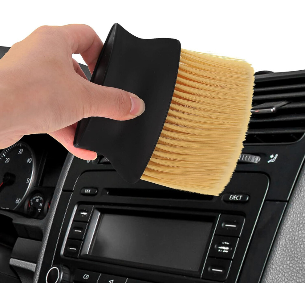 Car Detailing Brush (Yellow), Car Cleaning Brush Duster Soft Bristle Detailing Brush Dusting Tool Dusting Brush Dirt Dust Cleaning Brush For Car Inter Yellow 9113374510226