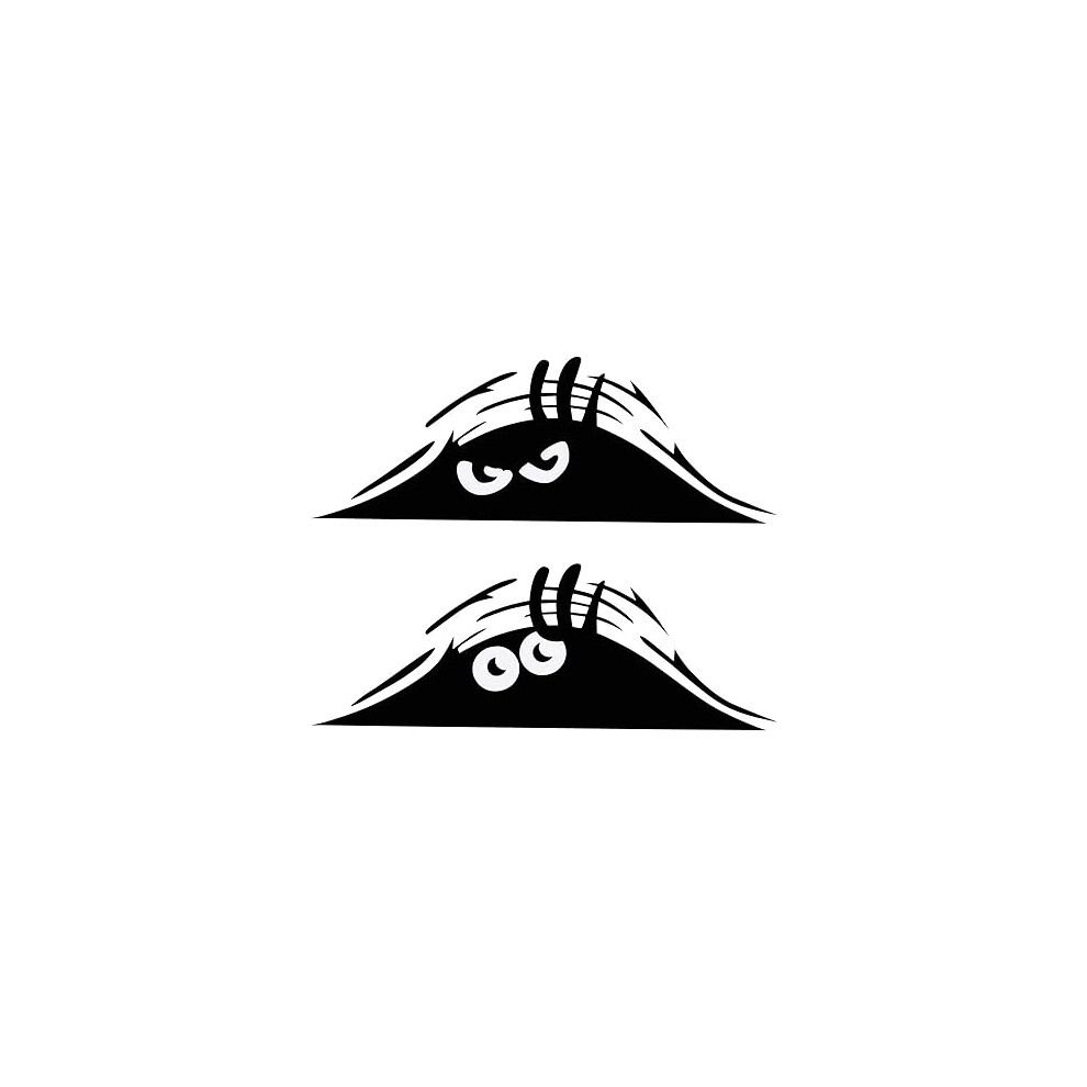 2 Pieces Peeking Monster Scary Eyes Car Sticker Peeking Elf Decal Waterproof Smile And Angry Car Stickers For Car Window Bumper Black 9113374510622