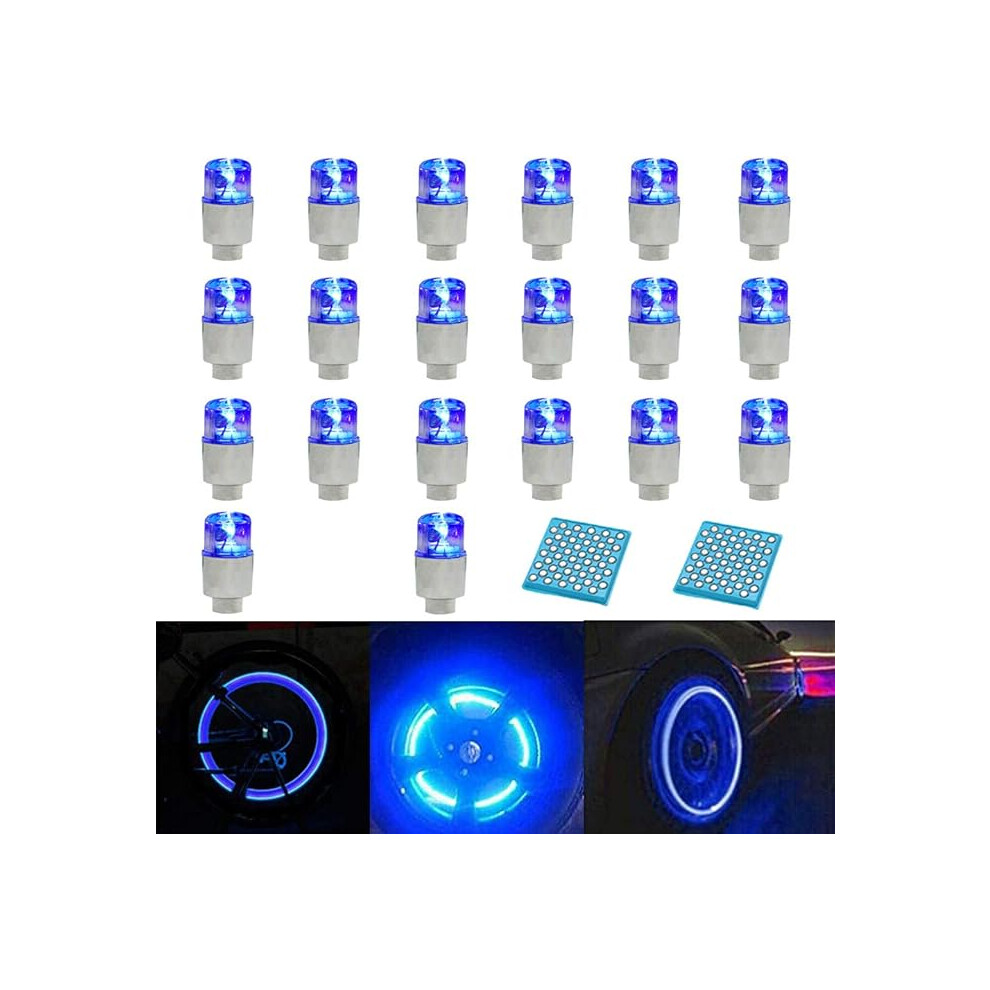 20Pc Wheel Valve Led Flash Wheel Tire Valve Stem Cap S For Motorcycle, Car, Bicycle Light 9113374510691