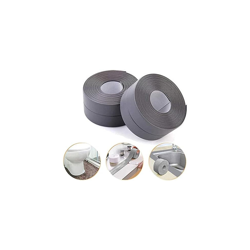 Sealant Tape Self-Adhesive Mildewproof/Waterproof, Pe Sealing Tape For Bath/Kitchen/Toilet/Wall Corner-Grey(2Pack) 9113374511933