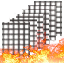 Lot de 6 grilles de barbecue, tapis de cuisson antiadhésifs réutilisables pour griller de la viande, des légumes, 40 x 33 cm