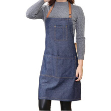 Adjustable Denim Kitchen Apron with Pocket and 3 Pockets for Men and Women with Pocket for Cooking(Blue)