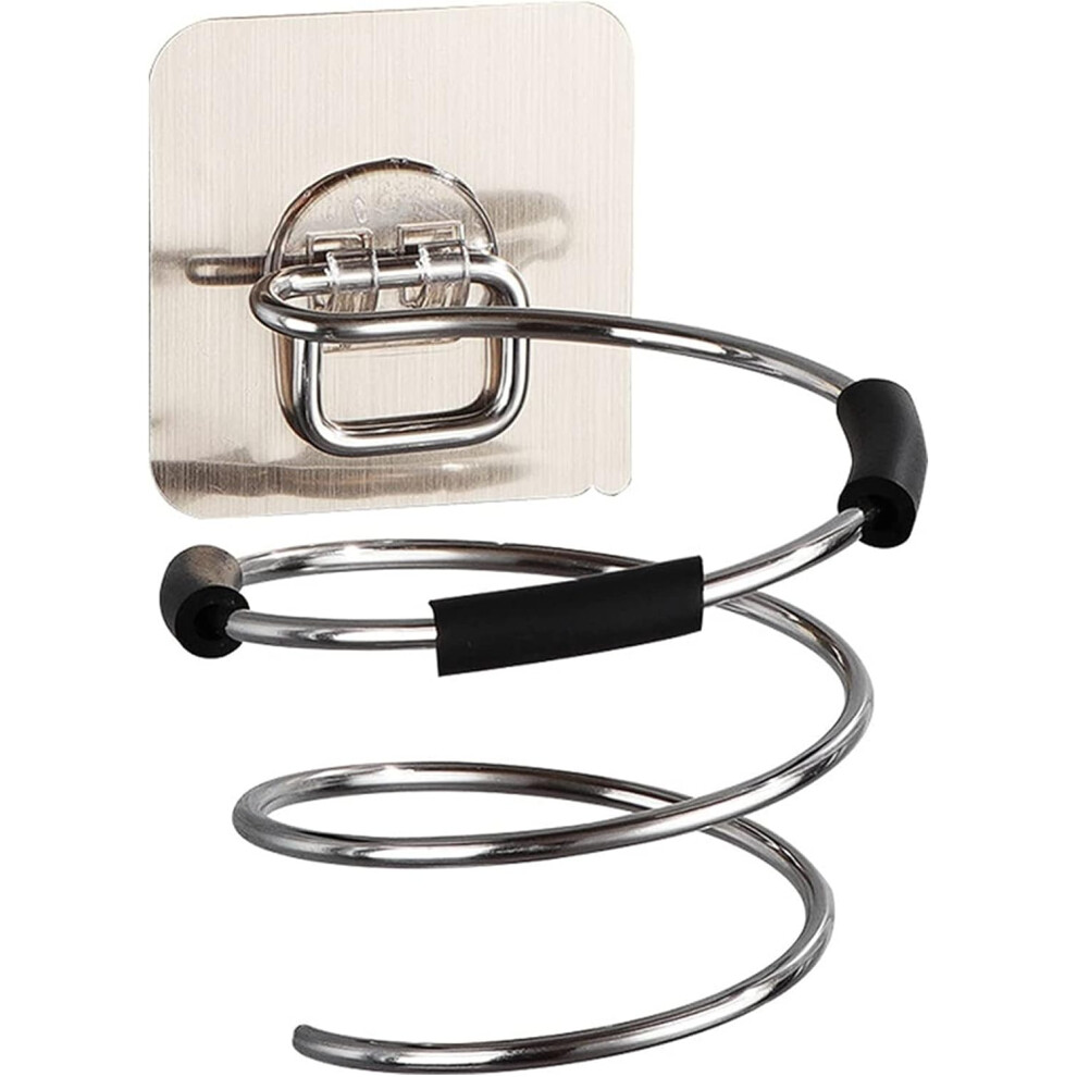 Wall Mounted Hair Dryer Holder Spiral Blow Bathroom Hair Straightener Holder Self Adhesive Wall Mount Bathroom Hair Dryer Storage Rack,Gold Color-image-OPC-PG5V8CY-NEW