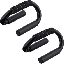 Manijas para flexiones, juego de 2, barra deportiva antideslizante, metal, entrenamiento en casa, ergon?micas, negras, unisex para adultos, 1 art?culo