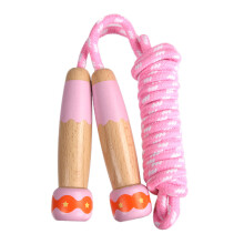 Corda per saltare per bambini e adulti, regolabile, con manico in legno, antiscivolo, colorata, in cotone, per ragazzi e ragazze, fitness, allenamento
