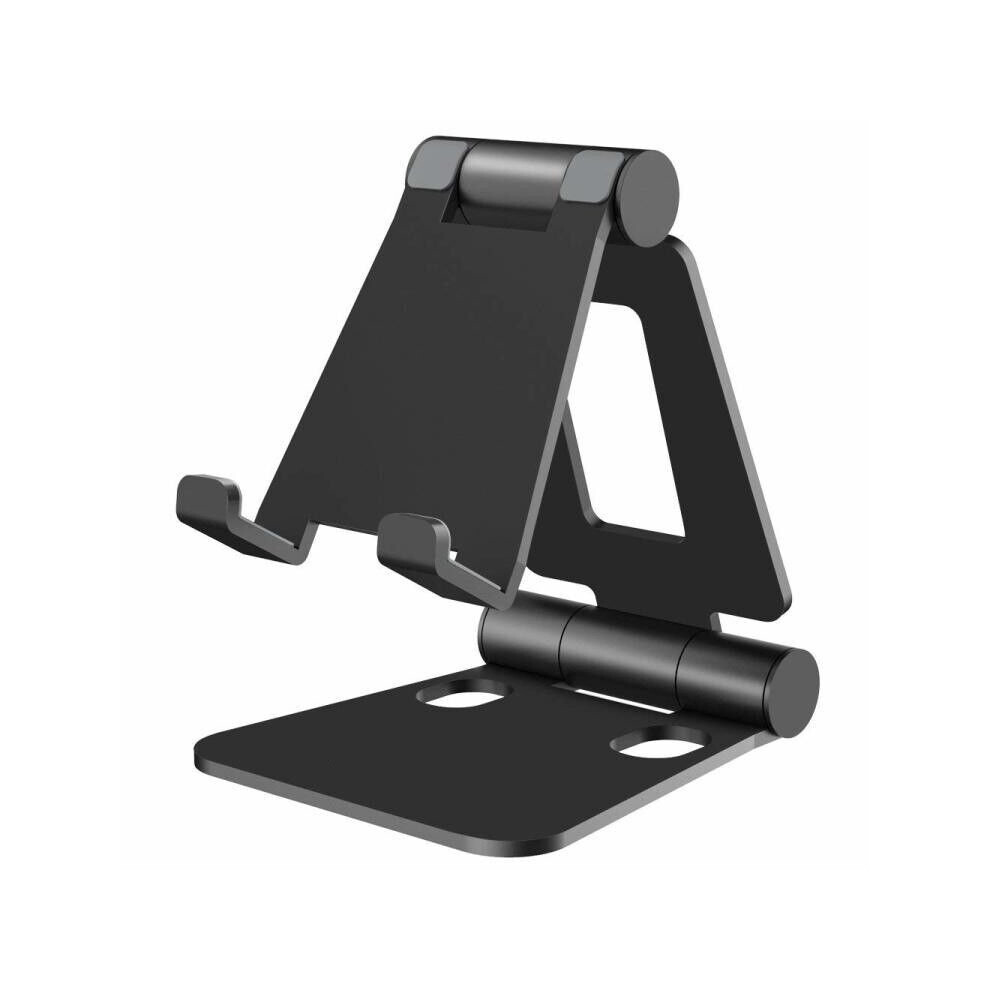 Desk Phone Holder, Portable Tabletop Smartphone Holder, Phone Dock Holder, Universal Adjustable Aluminum Stand, Black 9113374517188