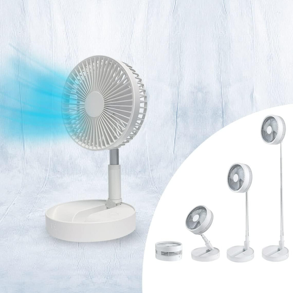 Mini ventilateur extensible avec batterie - Ventilateur USB puissant avec autonomie de 10h - Ventilateur sur pied et de table flexible - Extensible ju