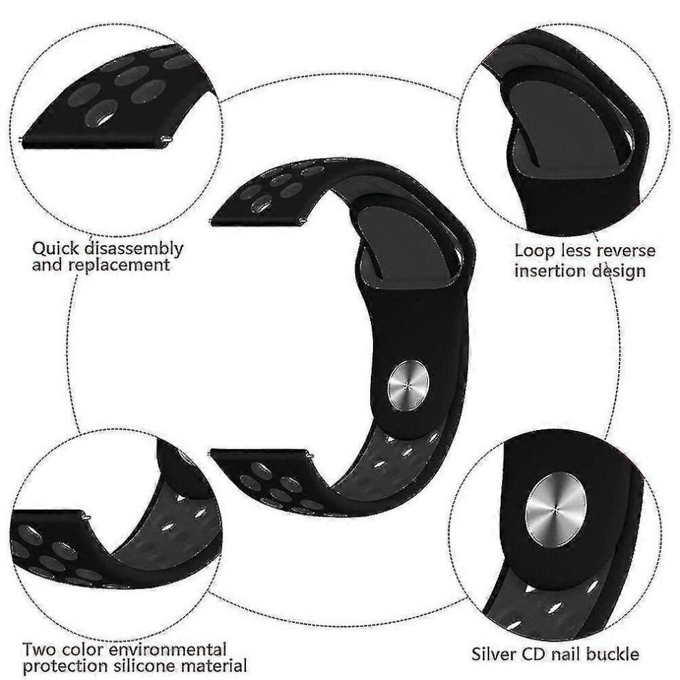 (20Mm, B) Watch Belt For Samsung Smartwatch Strap Quick Release Silicone Watch Belt Dual Color 20/22Mm Zekai Not,Specified 5014561757162