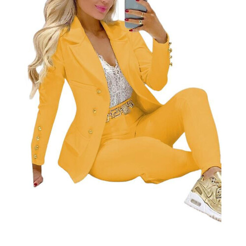 (white, l) Women's Suit Jacket Pants Jacket 1