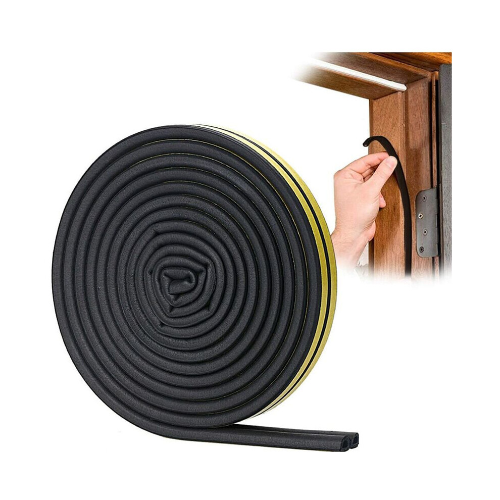 Door Seal, Pvc D Profile Window Seal, Door And Window Sealant With Strong Adhesion, Noise Insulation And Weather Protection, 6 Meters (Black) 9113374521765
