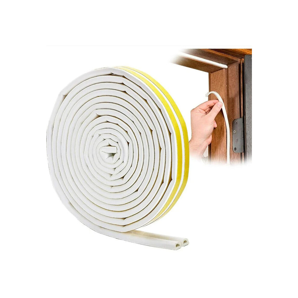 Door Seal, Pvc D Profile Window Seal, Door And Window Sealant With Strong Adherence, Noise Insulation And Weather Protection, 6 Meters (White) 9113374521758
