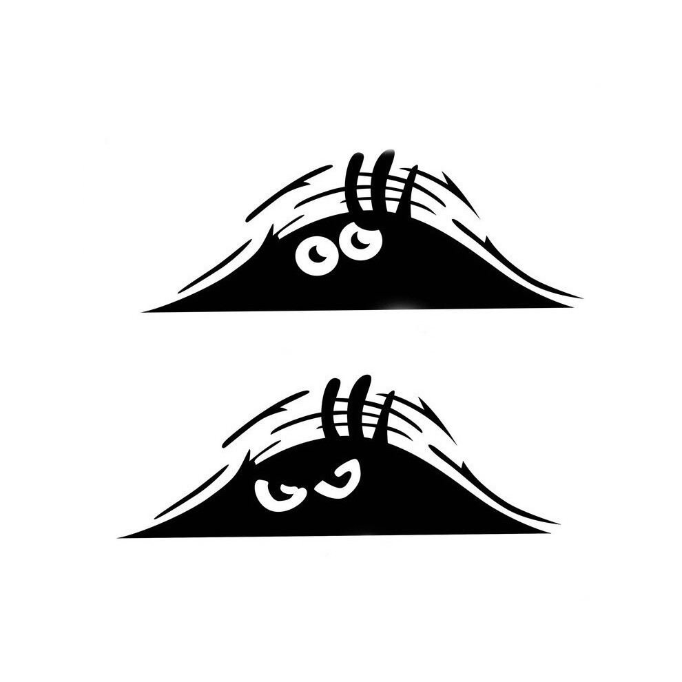 Vehicle Decal Peeking Monster Scary Eyes Car Sticker Peeking Elf Waterproof Decal Smile And Anger Car Stickers For Car Window Bumper G Black 9113374522267