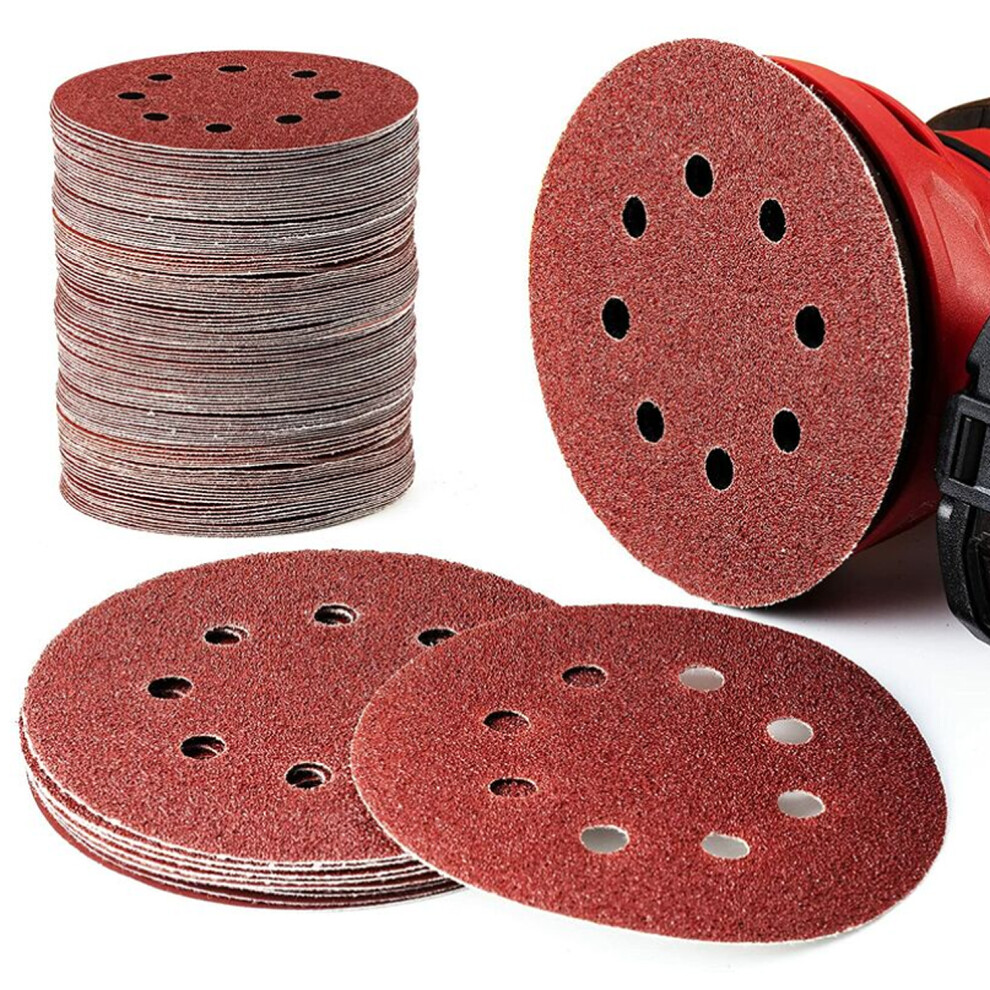 Photos - Power Tool Accessory 125mm 60 80 100 120 240 Sanding Discs Round Shape Polishing Sheet 8 Holes Round Shapeï¼100cpsï¼