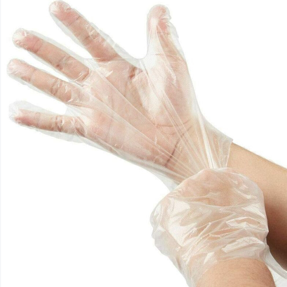 500 Pack Disposable Clear Pe Plastic Gloves, Clear Polyethylene Diesel Tank Protective Gloves, One Size 9113374523912