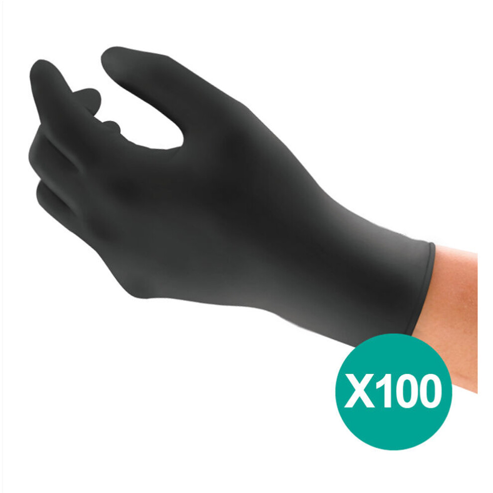 Photos - Safety Equipment 100 units / Disposable Powder Free Gloves, Nitrile Gloves, Food, Chemical and Mechanical Protection, Latex Free, Palm Width