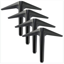 Furniture Legs Set of 4 Black Triangle Furniture Legs, Electroplating Polishing Process, for Cabinet, Sofa, Coffee Table, TV Cabinet and Other Furnitu