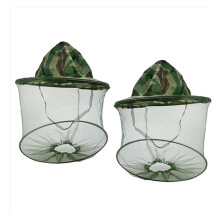 2er-Pack Camouflage-Imkerei-Imker-Mückenschutz Bienen-Insekten-Fliegenmaske Kappe Hut mit Kopfnetz Mesh-Gesichtsschutz Outdoor-Angelausrüstung