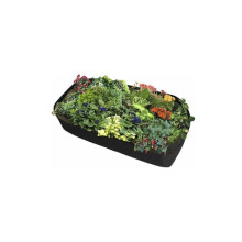 Macetero elevado rectangular de tela transpirable - Bolsa de plantaci?n duradera para flores y verduras - 0,9 m (largo) x 1,8 m (ancho) - Negro