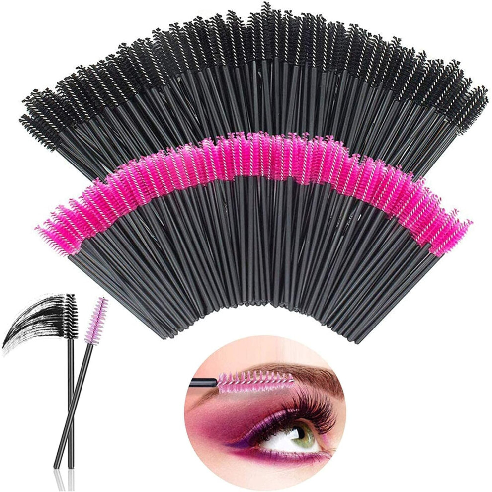 Lifeasy Pink/Black [200Pcs] Disposable Eyelash Brushes()