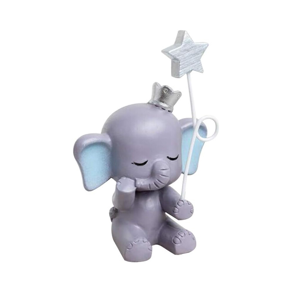 Figurine de gâteau en résine Statue d'éléphant mignon Ornement d'étoile Décoration de gâteau Ornement
