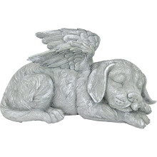 Design Toscano Haustier-Gedenkstatue, Engel, Hund, Ehrengrabstein, Polyresin, antiker Stein