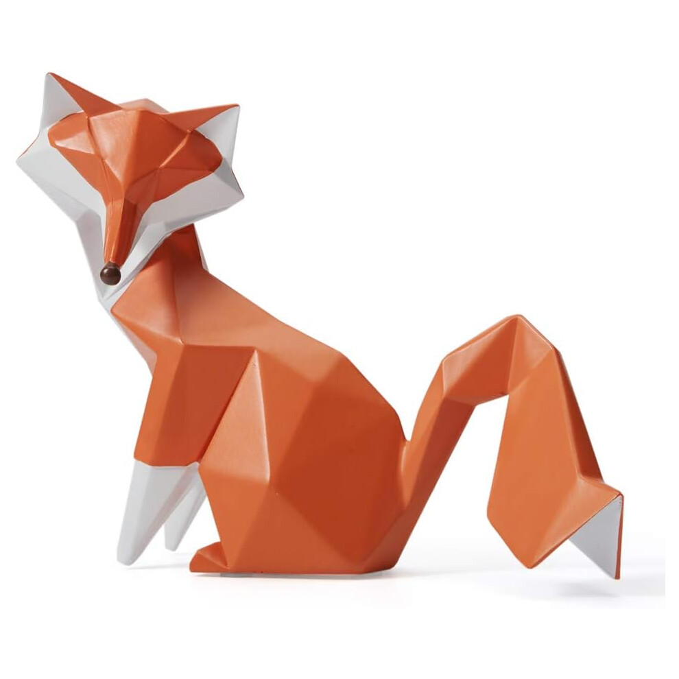 Amoy-Art Fox Statue Décor Animal Figurine Animal Sculpture Moderne Intérieur Salon Arts Cadeau Résine 20cmL
